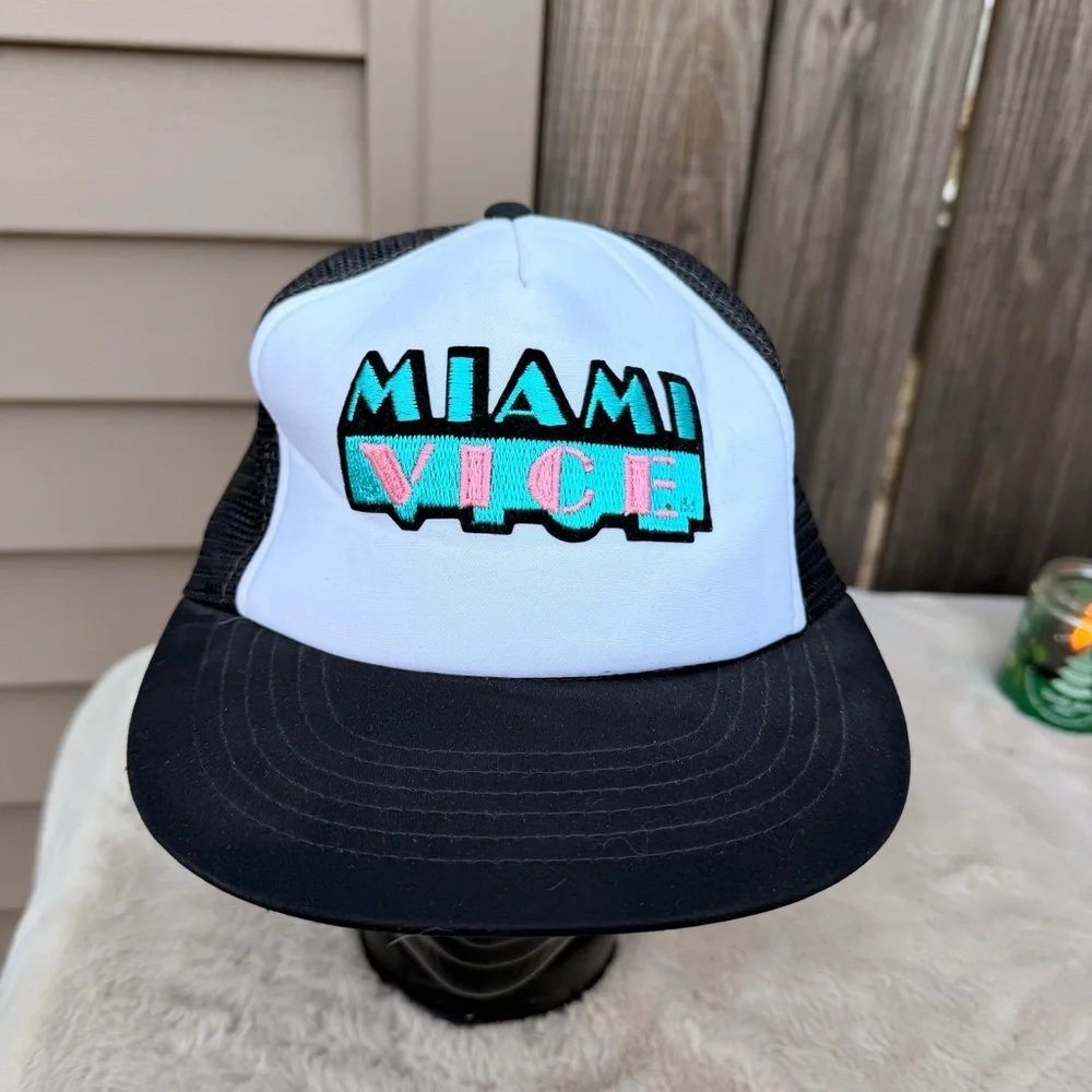 Vintage Miami Vice TV Show Vintage 80's Trucker Snapback Cap Hat